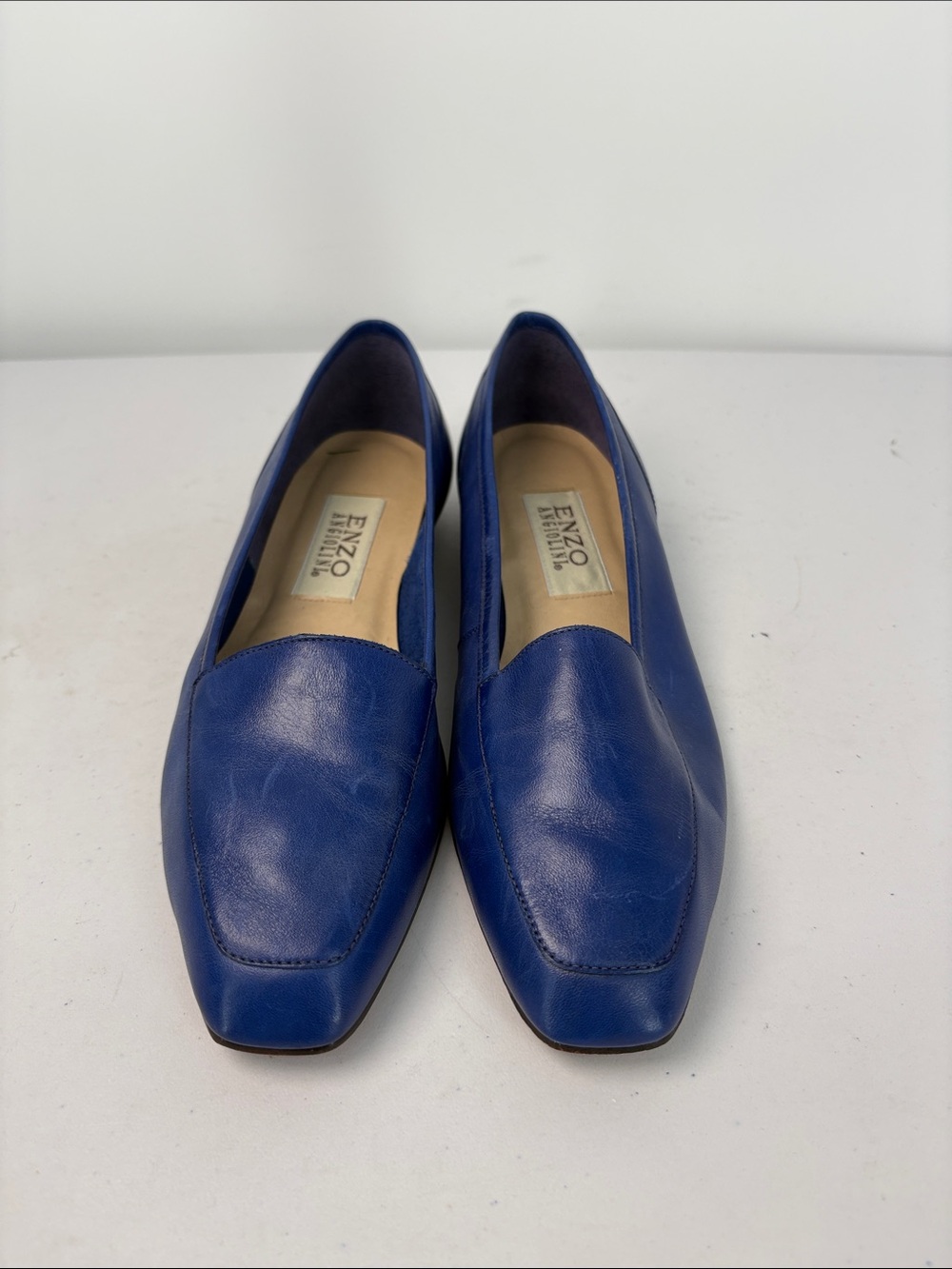 🧊 Enzo Angiolini 8.5N Royal Blue Leather Slip-On Loafers